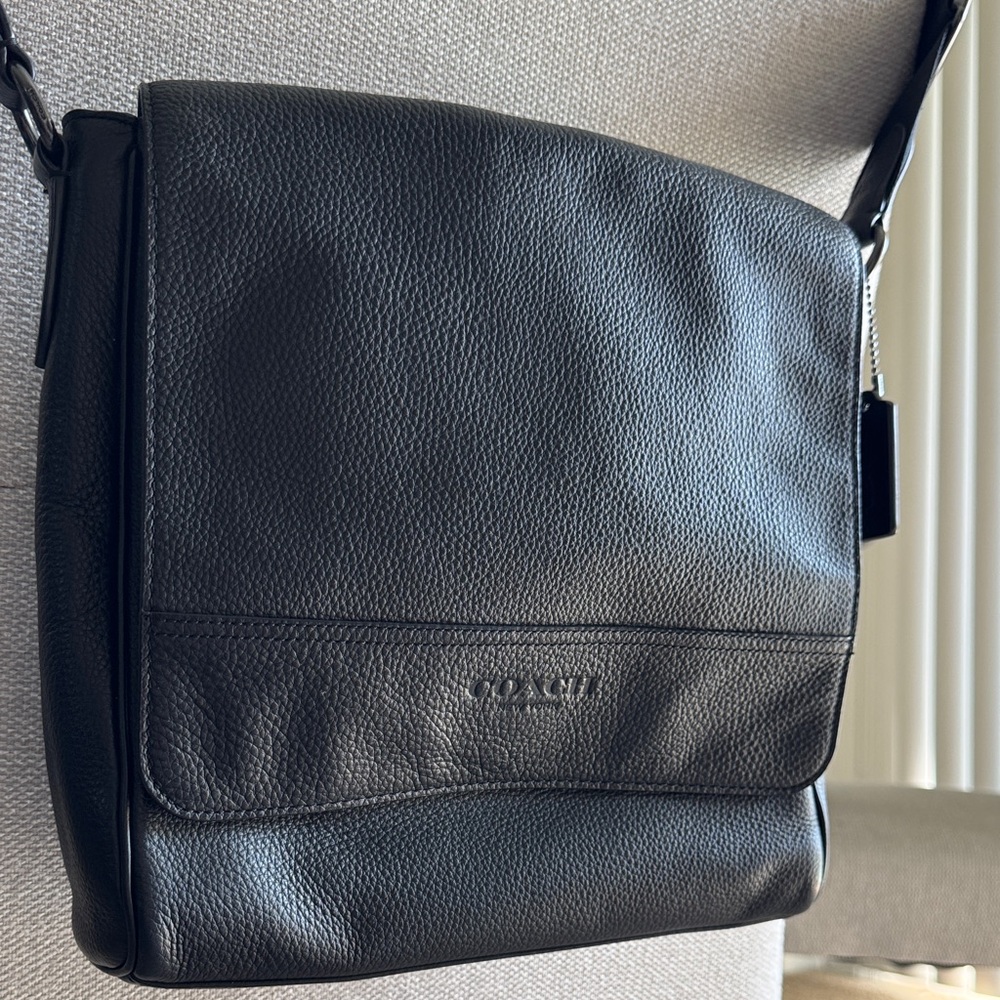 Coach Black Leather Messenger Bag
